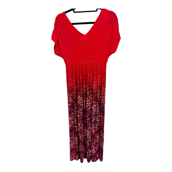 NWT! SOMA Grecian-Inspired Maxi Dress Tango Ombre Poppy in Women’s Medium - Picture 3 of 11
